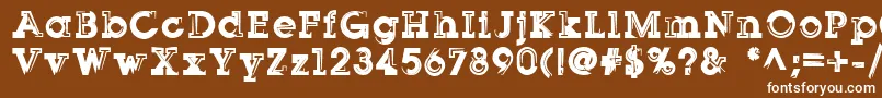 Sqserifthree Font – White Fonts on Brown Background