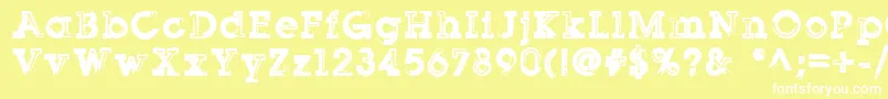 Sqserifthree Font – White Fonts on Yellow Background