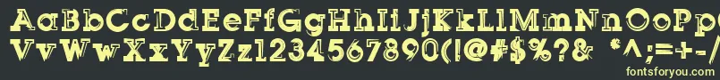 Sqserifthree Font – Yellow Fonts on Black Background