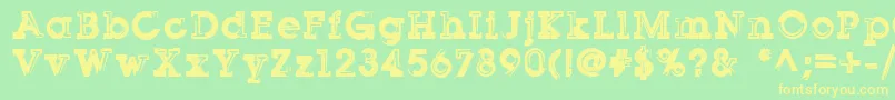 Sqserifthree Font – Yellow Fonts on Green Background