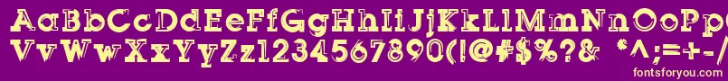 Sqserifthree Font – Yellow Fonts on Purple Background