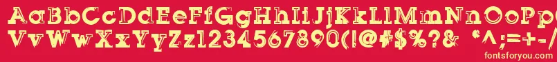 Sqserifthree Font – Yellow Fonts on Red Background