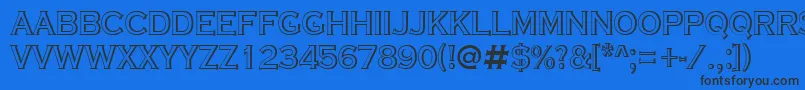Шрифт ACoppergothtitulsh – чёрные шрифты на синем фоне