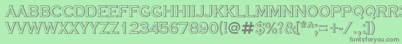 フォントACoppergothtitulsh – 緑の背景に灰色の文字