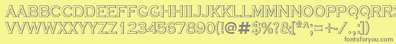 フォントACoppergothtitulsh – 黄色の背景に灰色の文字