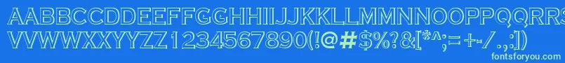 ACoppergothtitulsh Font – Green Fonts on Blue Background