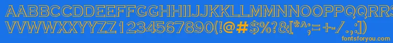 ACoppergothtitulsh Font – Orange Fonts on Blue Background