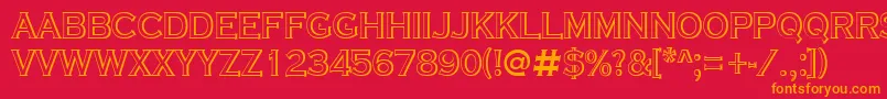 ACoppergothtitulsh Font – Orange Fonts on Red Background