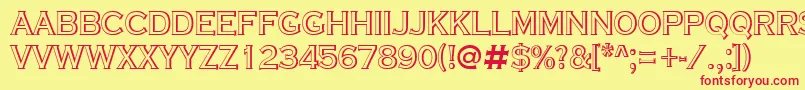 ACoppergothtitulsh Font – Red Fonts on Yellow Background