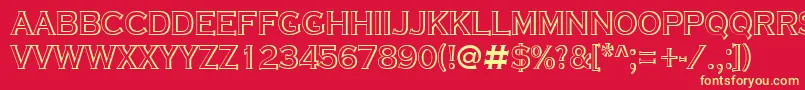 ACoppergothtitulsh Font – Yellow Fonts on Red Background