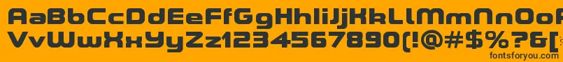 Fonte ASpaceHeavyDemo – fontes pretas em um fundo laranja
