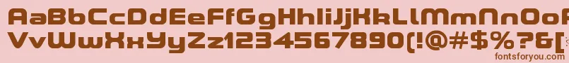フォントASpaceHeavyDemo – ピンクの背景に茶色のフォント