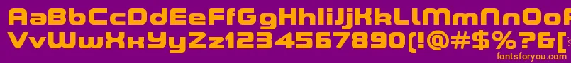 フォントASpaceHeavyDemo – 紫色の背景にオレンジのフォント
