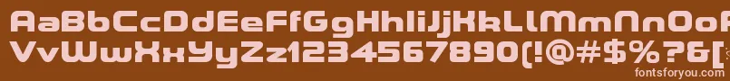 フォントASpaceHeavyDemo – 茶色の背景にピンクのフォント