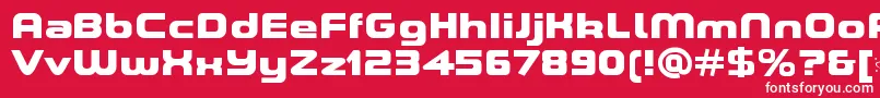 フォントASpaceHeavyDemo – 赤い背景に白い文字