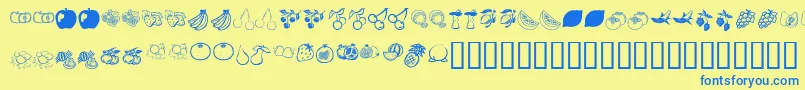 KrFruitsy Font – Blue Fonts on Yellow Background