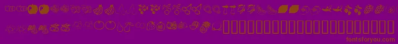 KrFruitsy-Schriftart – Braune Schriften auf violettem Hintergrund