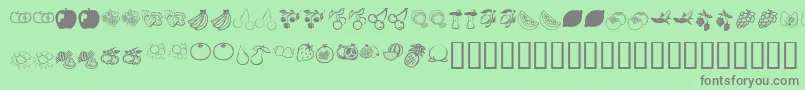 KrFruitsy Font – Gray Fonts on Green Background