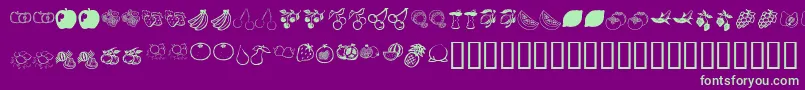 フォントKrFruitsy – 紫の背景に緑のフォント