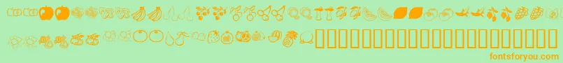 KrFruitsy Font – Orange Fonts on Green Background
