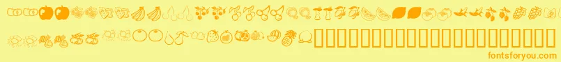 Czcionka KrFruitsy – pomarańczowe czcionki na żółtym tle