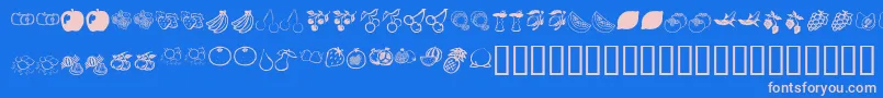 KrFruitsy Font – Pink Fonts on Blue Background