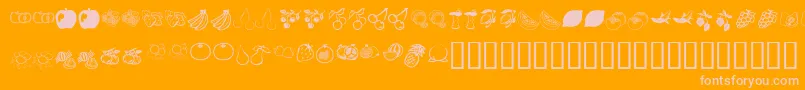 KrFruitsy-Schriftart – Rosa Schriften auf orangefarbenem Hintergrund