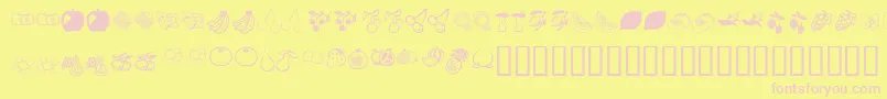 KrFruitsy-fontti – vaaleanpunaiset fontit keltaisella taustalla