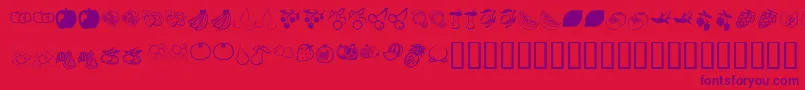 KrFruitsy Font – Purple Fonts on Red Background