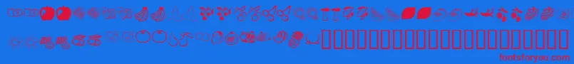 KrFruitsy Font – Red Fonts on Blue Background