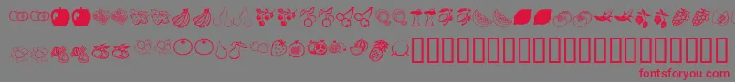 フォントKrFruitsy – 赤い文字の灰色の背景