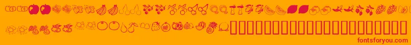 Шрифт KrFruitsy – красные шрифты на оранжевом фоне