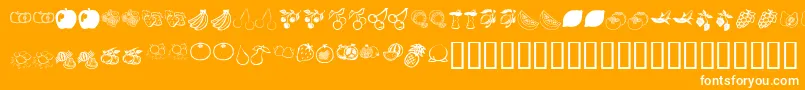 Fonte KrFruitsy – fontes brancas em um fundo laranja