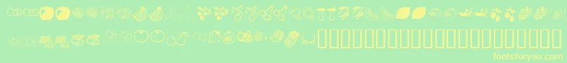 KrFruitsy Font – Yellow Fonts on Green Background