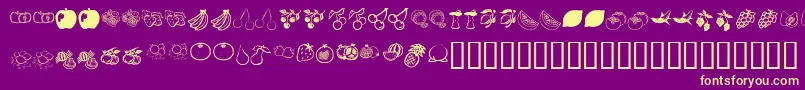KrFruitsy Font – Yellow Fonts on Purple Background