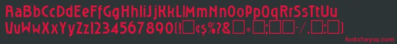 Шрифт DgRoslyngothic – красные шрифты на чёрном фоне