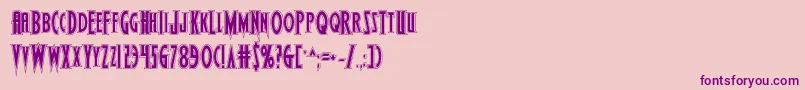 Wolfsbane2acad-Schriftart – Violette Schriften auf rosa Hintergrund