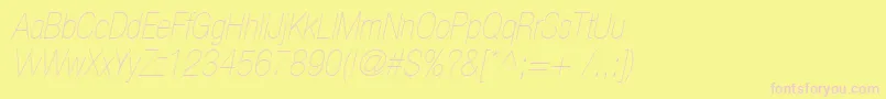 Heaveneticacond2Ultoblsh-fontti – vaaleanpunaiset fontit keltaisella taustalla