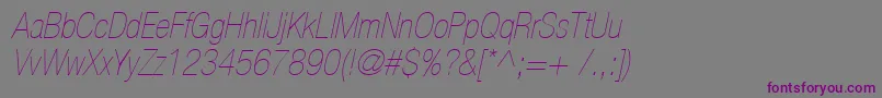 Шрифт Heaveneticacond2Ultoblsh – фиолетовые шрифты на сером фоне