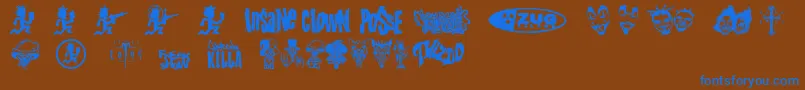 PsyFont2 Font – Blue Fonts on Brown Background