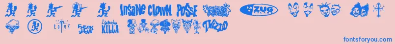 PsyFont2 Font – Blue Fonts on Pink Background