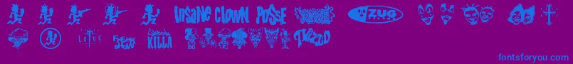 PsyFont2 Font – Blue Fonts on Purple Background