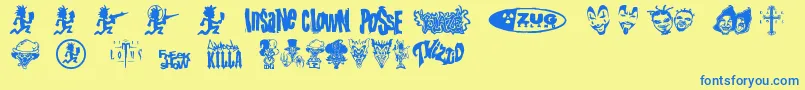 PsyFont2 Font – Blue Fonts on Yellow Background