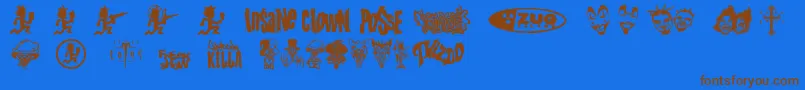 PsyFont2 Font – Brown Fonts on Blue Background