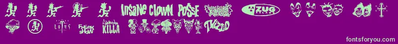 PsyFont2 Font – Green Fonts on Purple Background