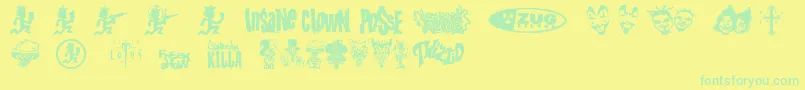 PsyFont2 Font – Green Fonts on Yellow Background