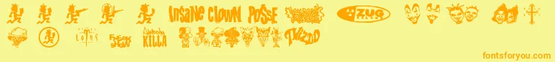 PsyFont2 Font – Orange Fonts on Yellow Background