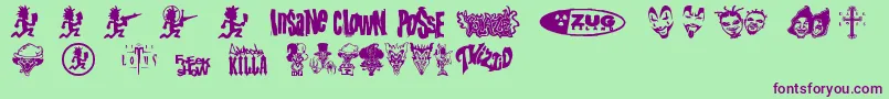 PsyFont2 Font – Purple Fonts on Green Background