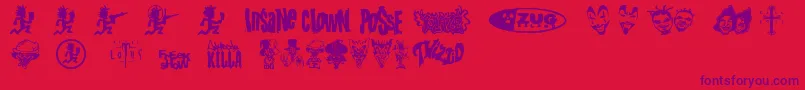 PsyFont2 Font – Purple Fonts on Red Background