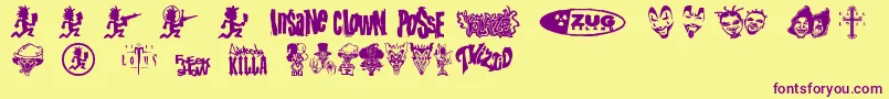 PsyFont2 Font – Purple Fonts on Yellow Background